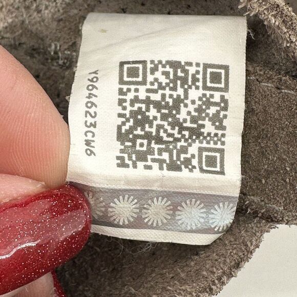 UGG Classic Unlined Mini Boot Gray Perforated Leather Ankle Pull On Shoe Size 6 - Picture 11 of 11